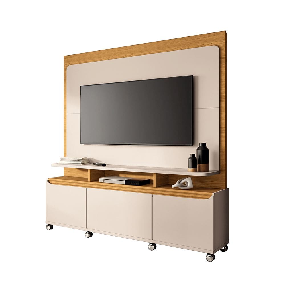 Estante de TV 70 Pol 180cm Mabel Off White/Cinamomo H01 - D`Rossi