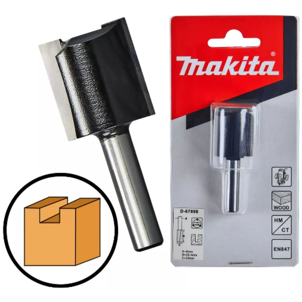 Fresa Reta 8mm X 24mm X 57,2mm X 25,4mm D-67898 Makita