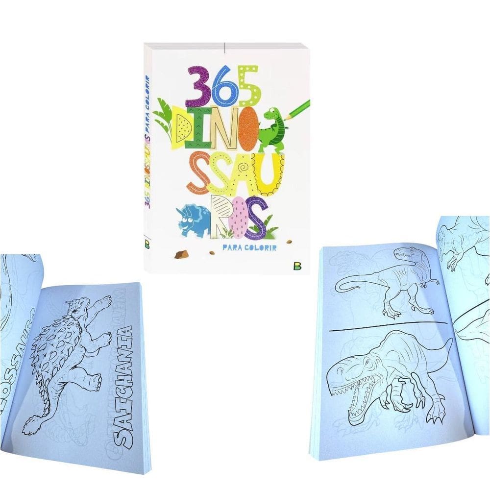 Livro Infantil 365 Desenhos De Dinossauros Para Colorir