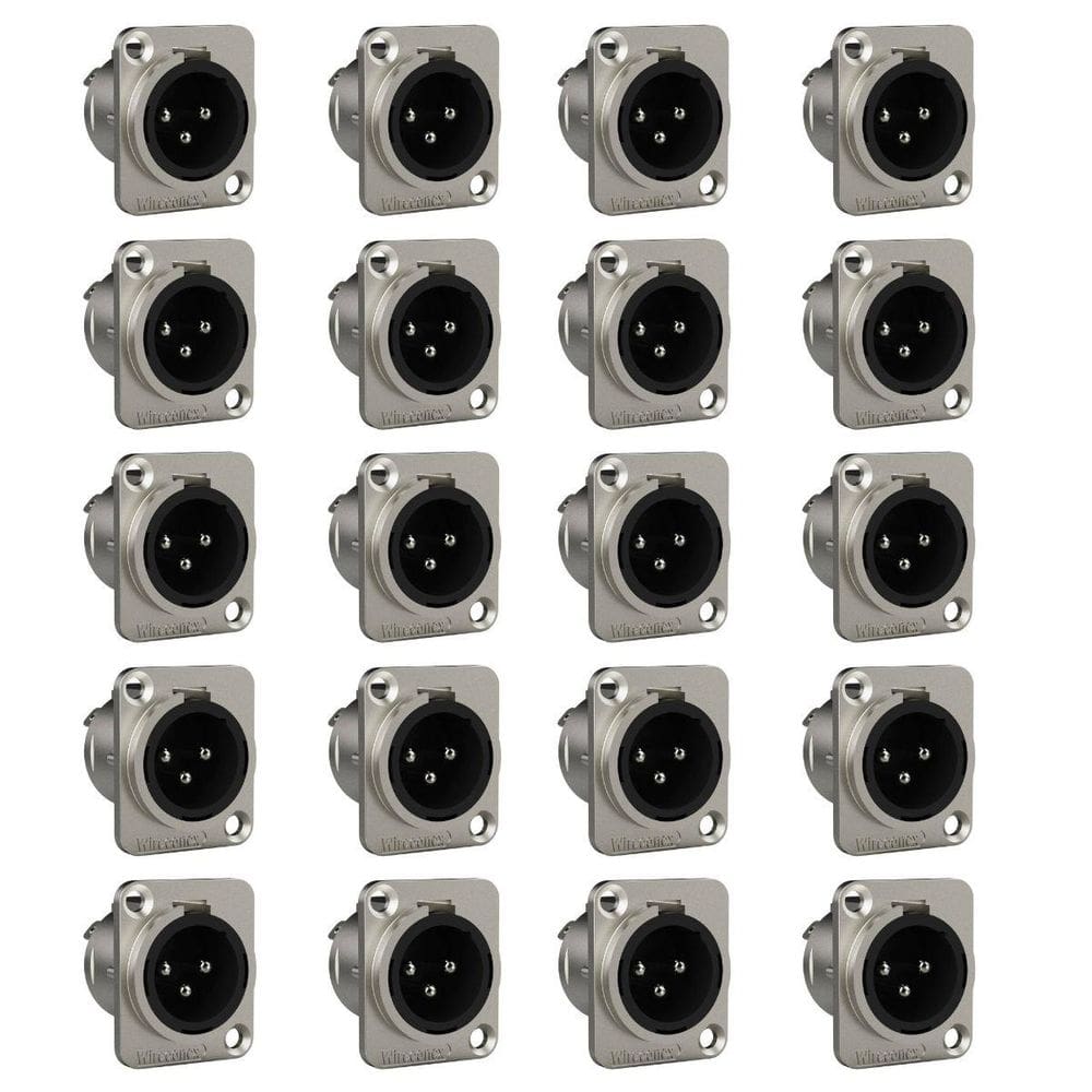 Kit 20 Conector XLR Macho 3 Polos Wireconex WC1033