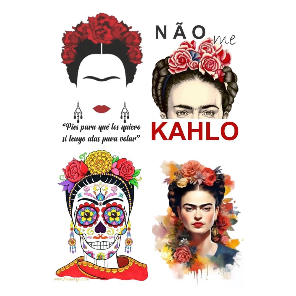 4 Tatuagens Temporaria Frida Kahlo