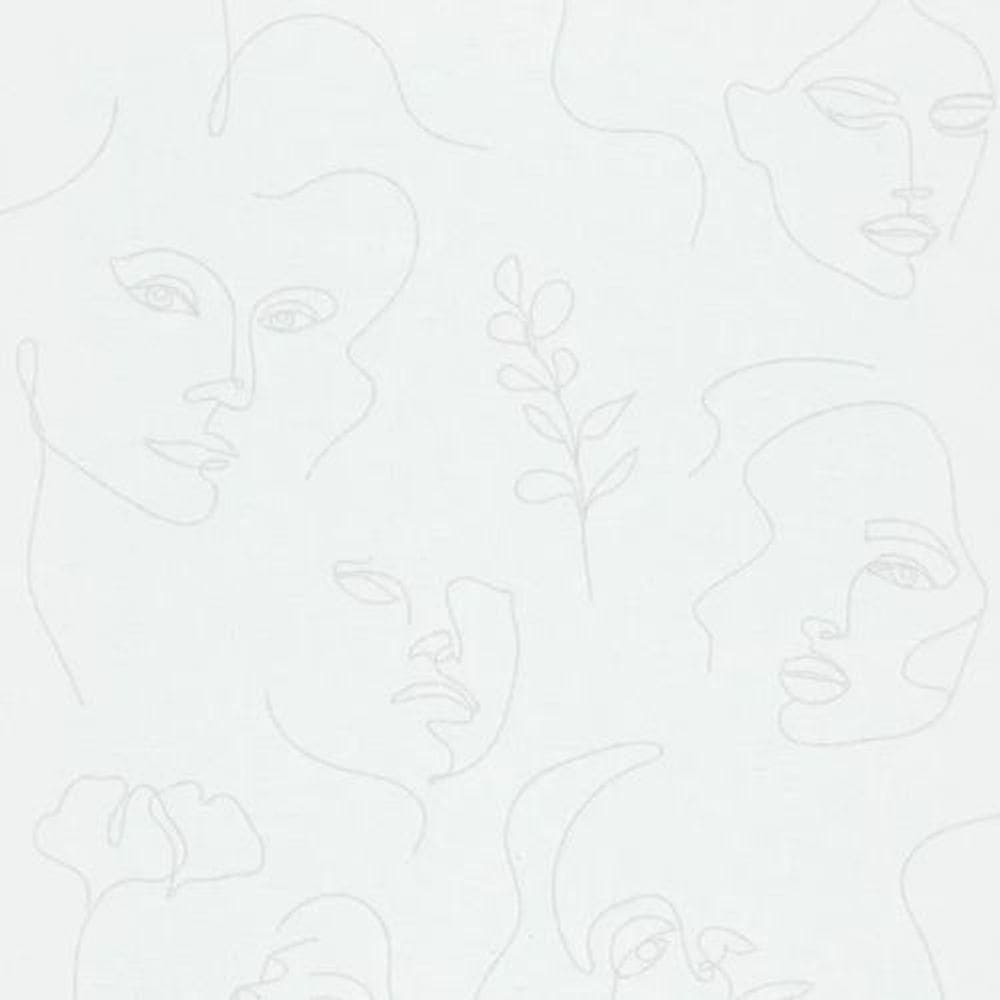 Papel De Parede Kylie Fotográfico Branco 6842-10