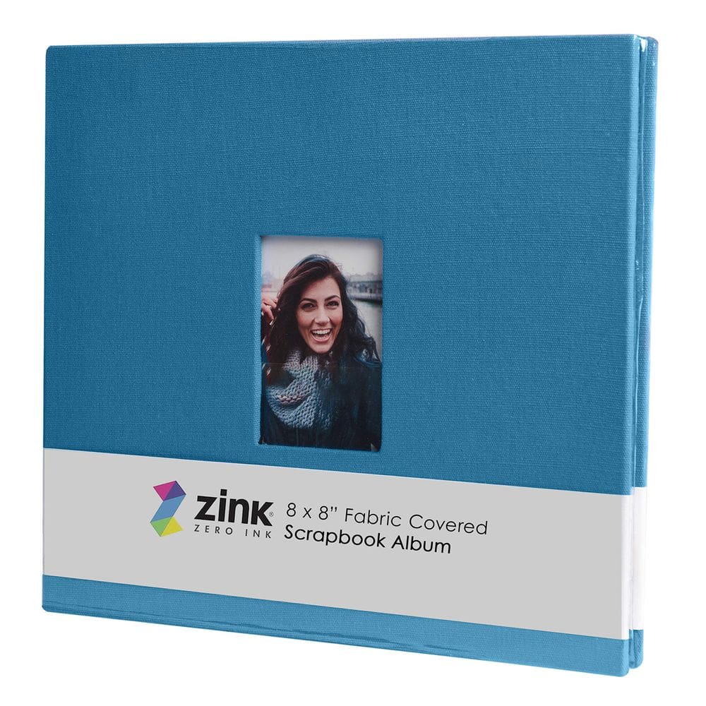 Álbum de fotos de álbum de recortes, tecido de zinco coberto de 20x20 cm de azul