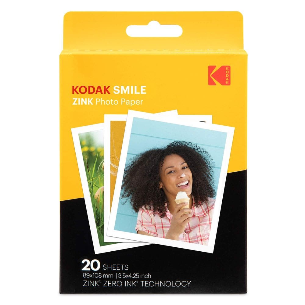 Papel fotográfico KODAK Zink Premium 3,5 x 4,25 polegadas para Smile Classic