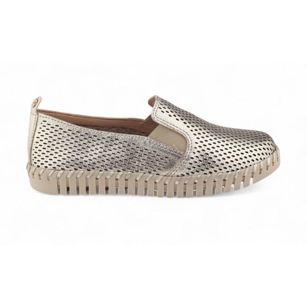 Sapatênis Mocassim Feminino Bottero 354317 Metalizado Slip On