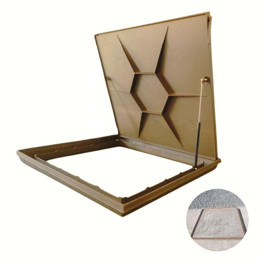 Tampão Tampa Casa De Maquina 80x80 Com Rebaixo Para Piso Aluminio Fendi