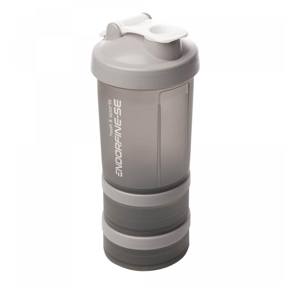 Garrafa Shaker 3 em 1 de Plástico Performance Cinza 620ml