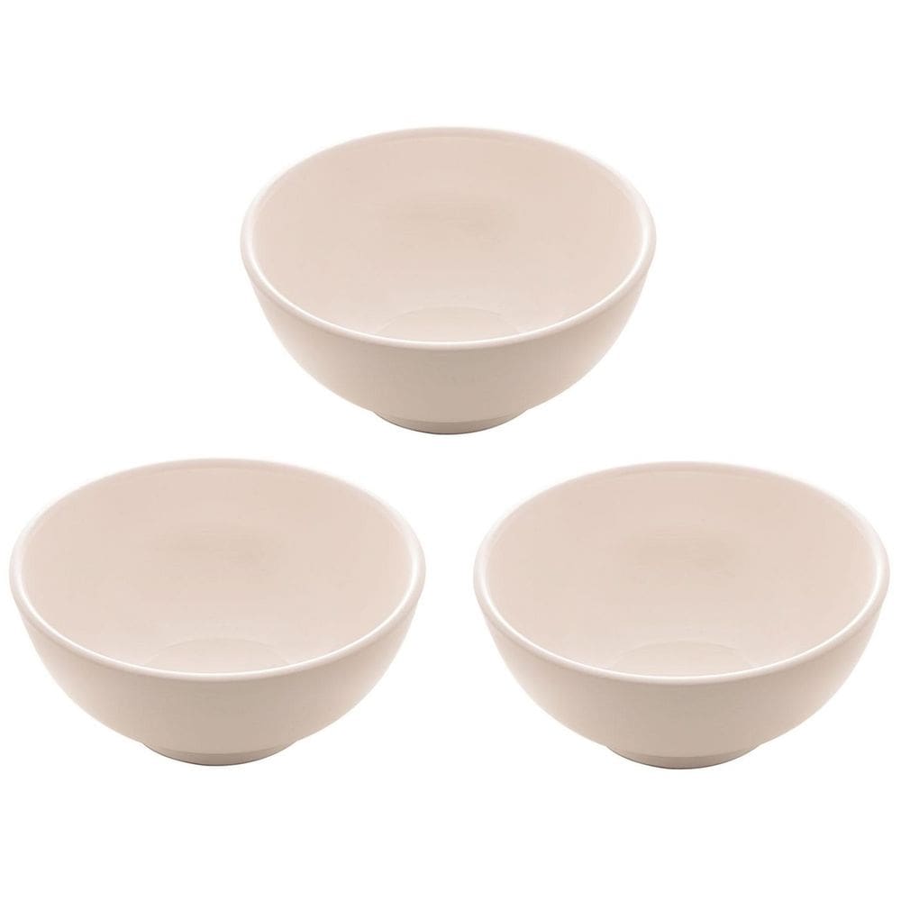 Jogo Tigela Bowl Porcelana Clean Branca 350ml 3 Unidades - Lyor