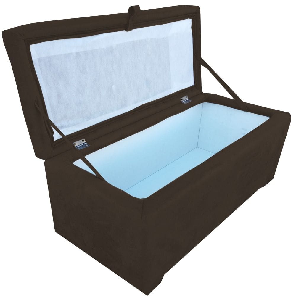 Bau puff 80 organizador porta treco brinquedos sapatos infantil multiuso Marrom