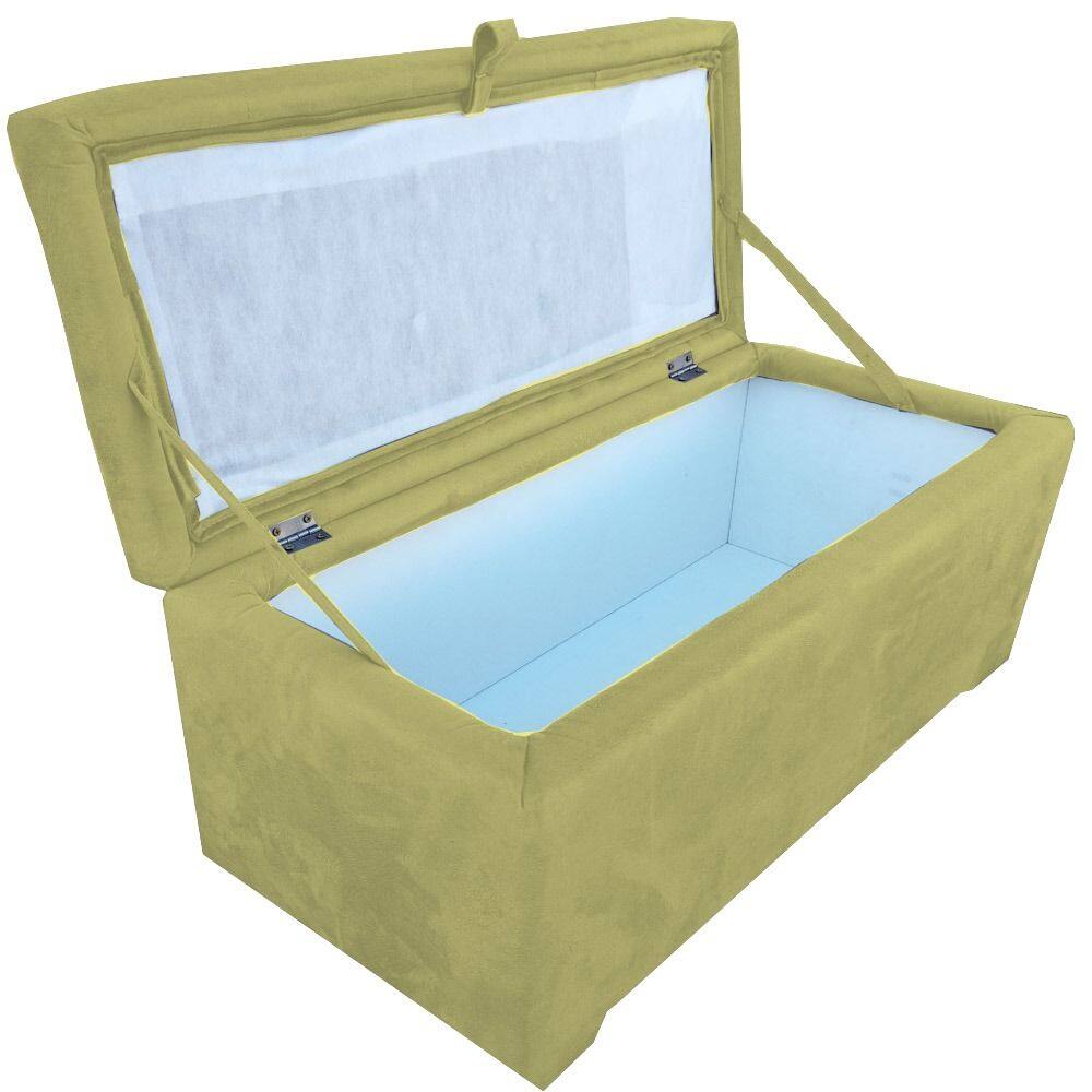 Bau puff 80 organizador porta treco brinquedos sapatos infantil multiuso Amarelo