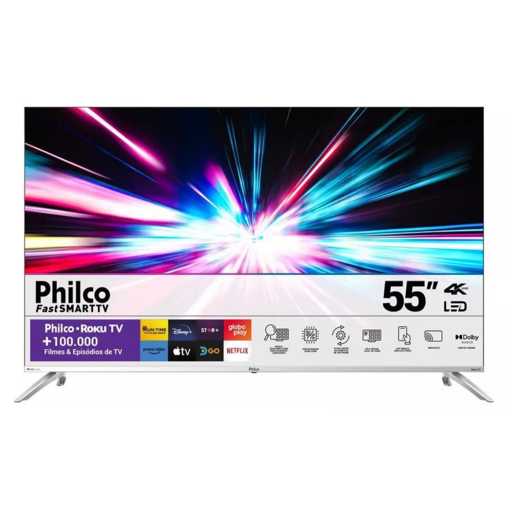Smart Tv Philco 55`` Ptv55g7pr2csb 4k Roku Tv Led Dolby Audio