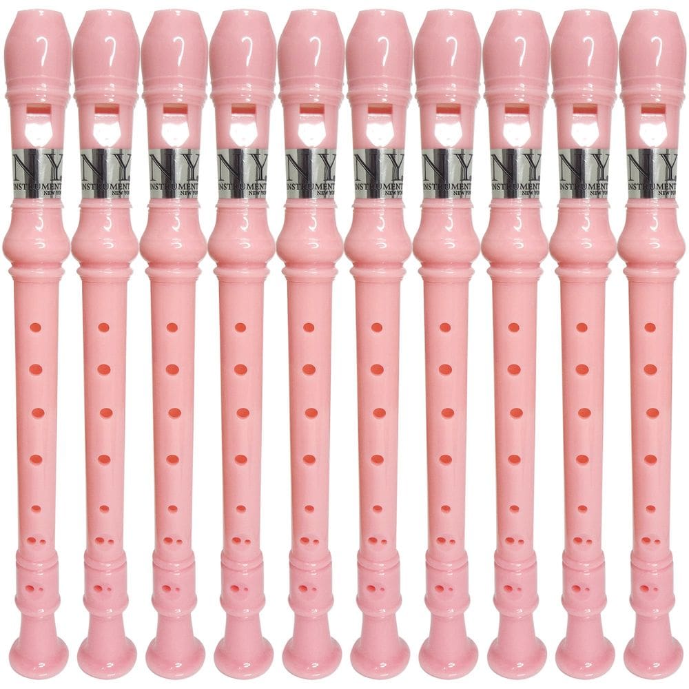 Kit 25 Flautas Doce Germânica Rosa Claro FL 20G New York