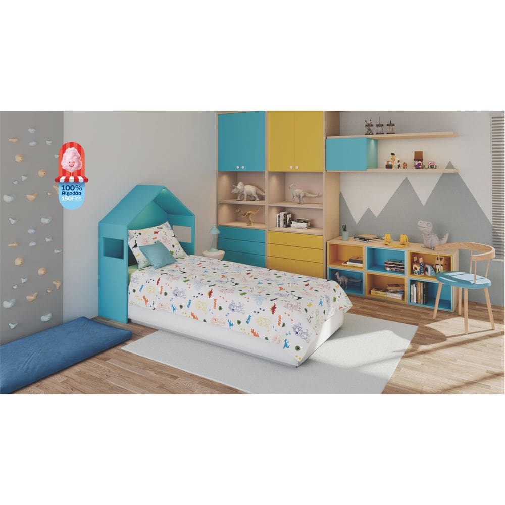 Jogo De Cama Patrulha Canina 100% Algodão 3 Peças Solteiro