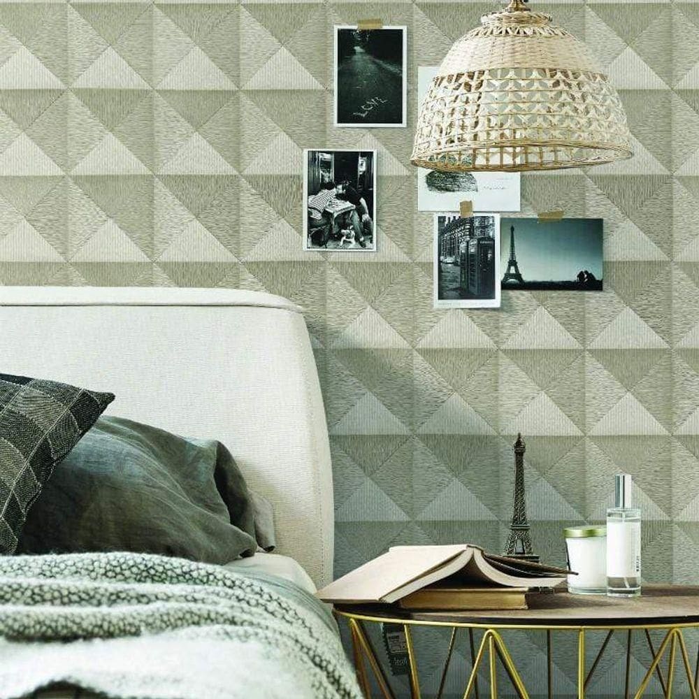 Papel De Parede Beaux Arts 2 Triângulos 3d Ba220062 - Rolo 10m X 0,53m