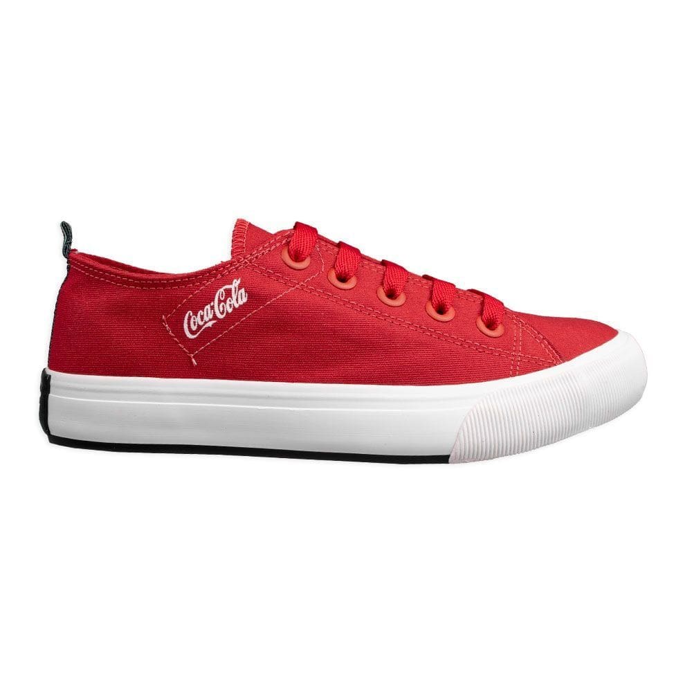 Tênis Coca-Cola Casual Canvas Vermelho Feminino Confortável