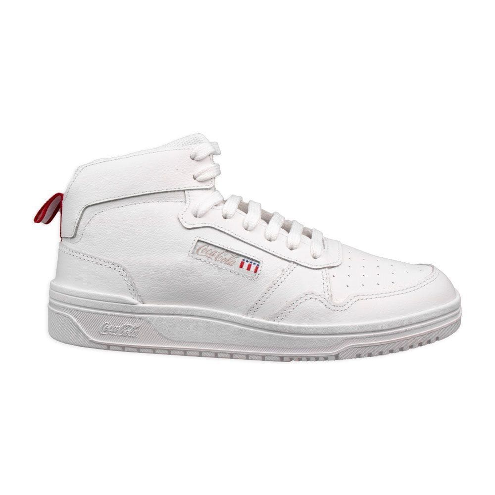 Tênis Coca Cola March Ray Leather Hi Masculino All White