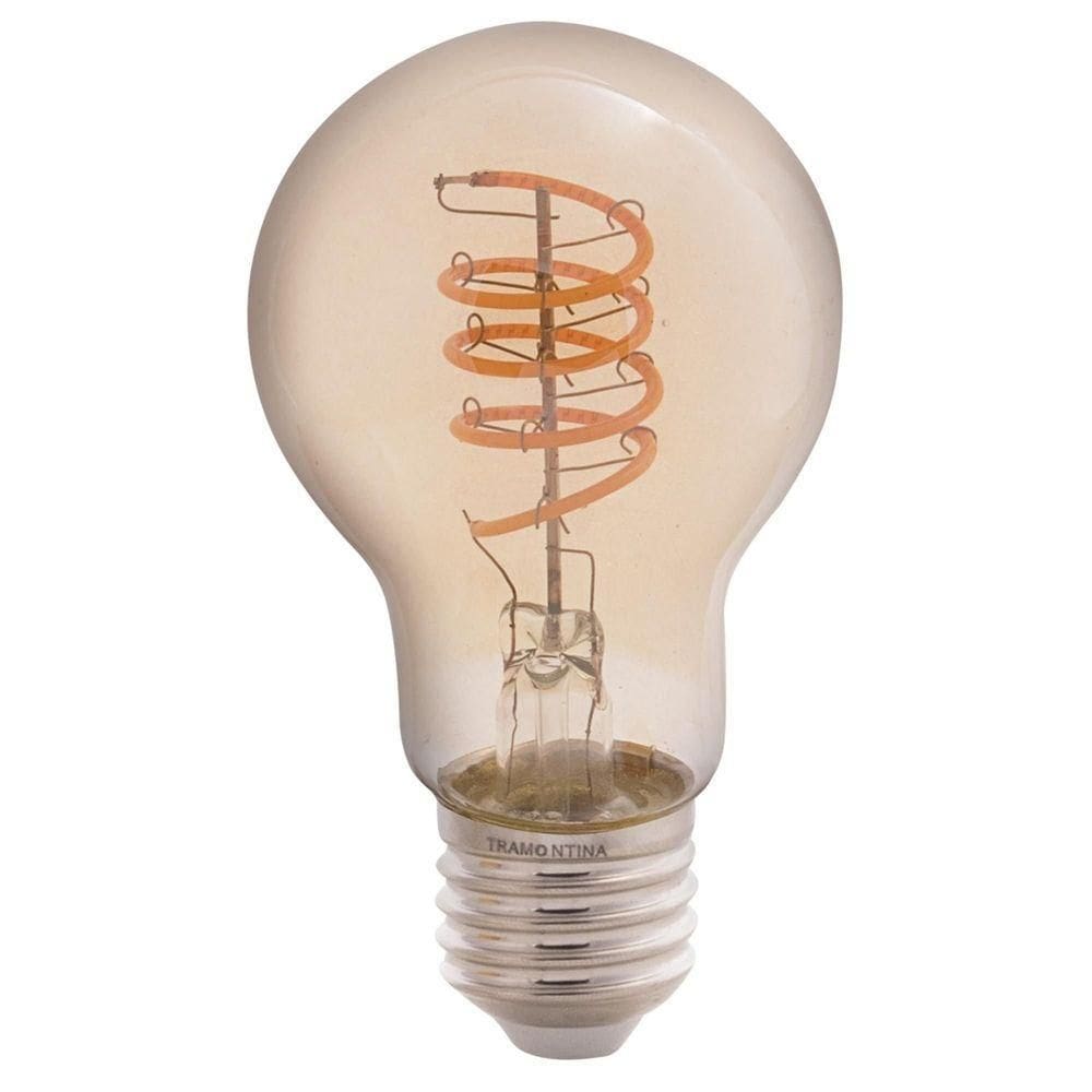 Lâmpada Led De Filamento Espiral Tramontina A60 4 W 2200 K Luz Amarela âmbar Tramontina