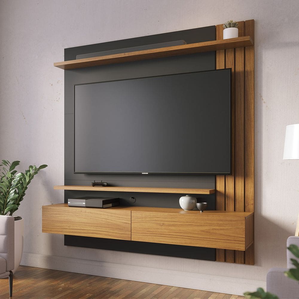 Painel para TV até 65 Pol 150x162cm Juriti Noce Preto