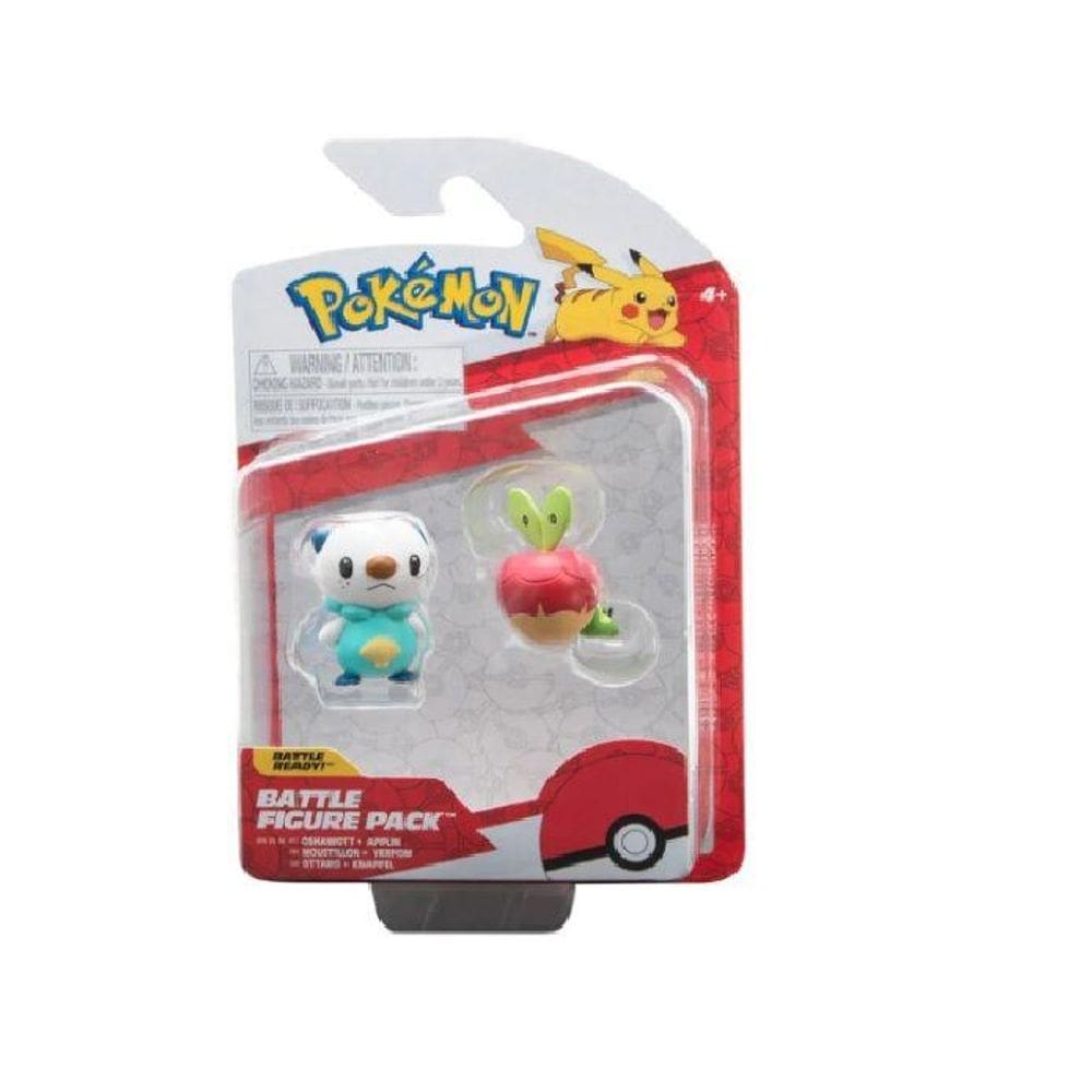 Boneco Batalha Pokemon - Oshawott e Applin SUNNY BRINQUEDOS