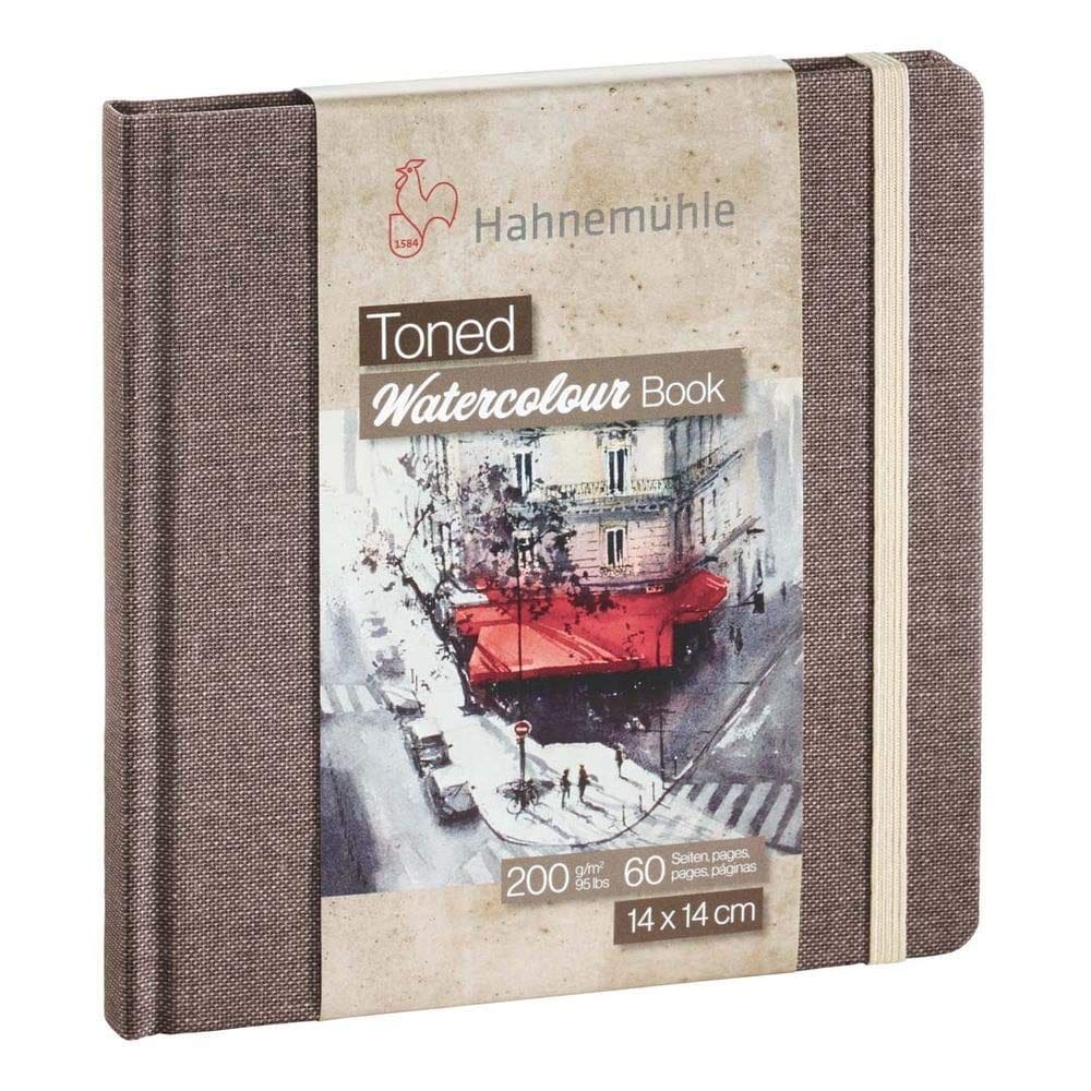 Caderno de aquarela Hahnemühle tonificado 200gsm bege 14x14cm