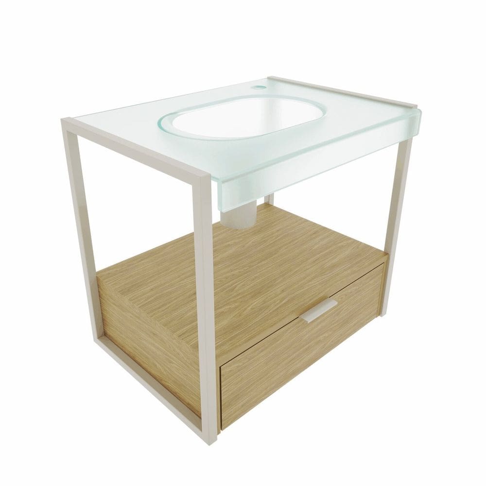 Gabinete Roma Incolor Jateado 58,7cm X 52,8cm X 42,8cm Amendoeira/ Jateado Incolor