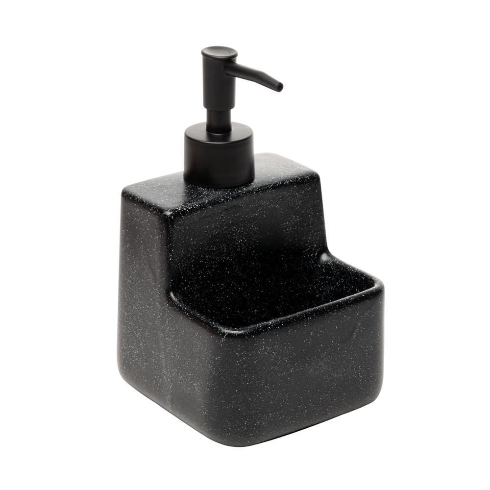 Porta Detergente Líquido c/ Suporte para Esponja Preto 360ml