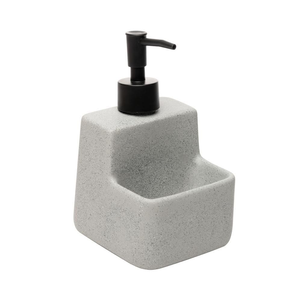 Porta Detergente Líquido c/ Suporte para Esponja Cinza 360ml