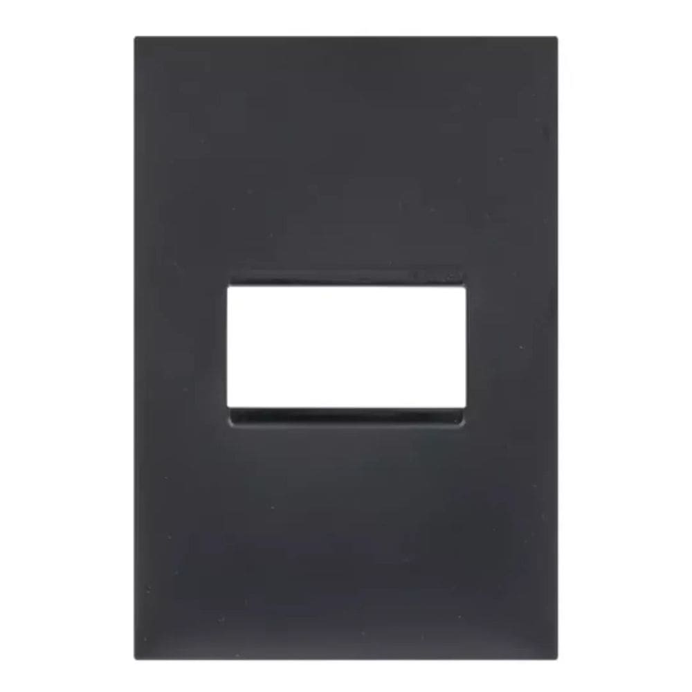 Placa 1 Posto 4X2 Preta 618501PT