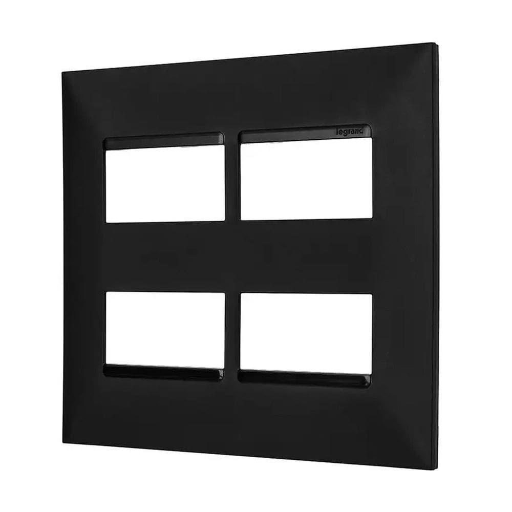 Placa 2+2 Postos Separados 4X4 Preta 618514PT