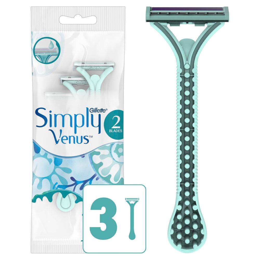 Lâminas de barbear descartáveis Gillette Simply Venus 2 3 Count