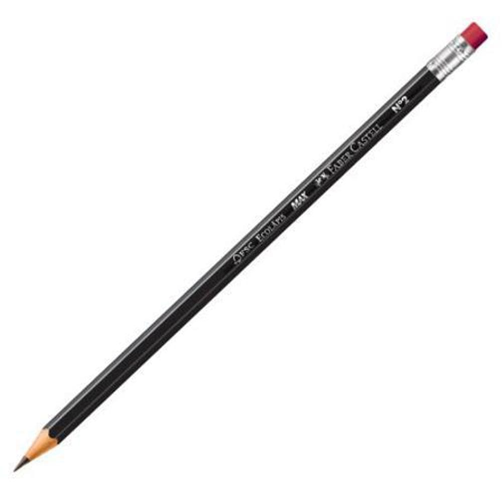 Lápis Preto Com Borracha Max Nr 2 - 1205Sm/B - Faber-Castell