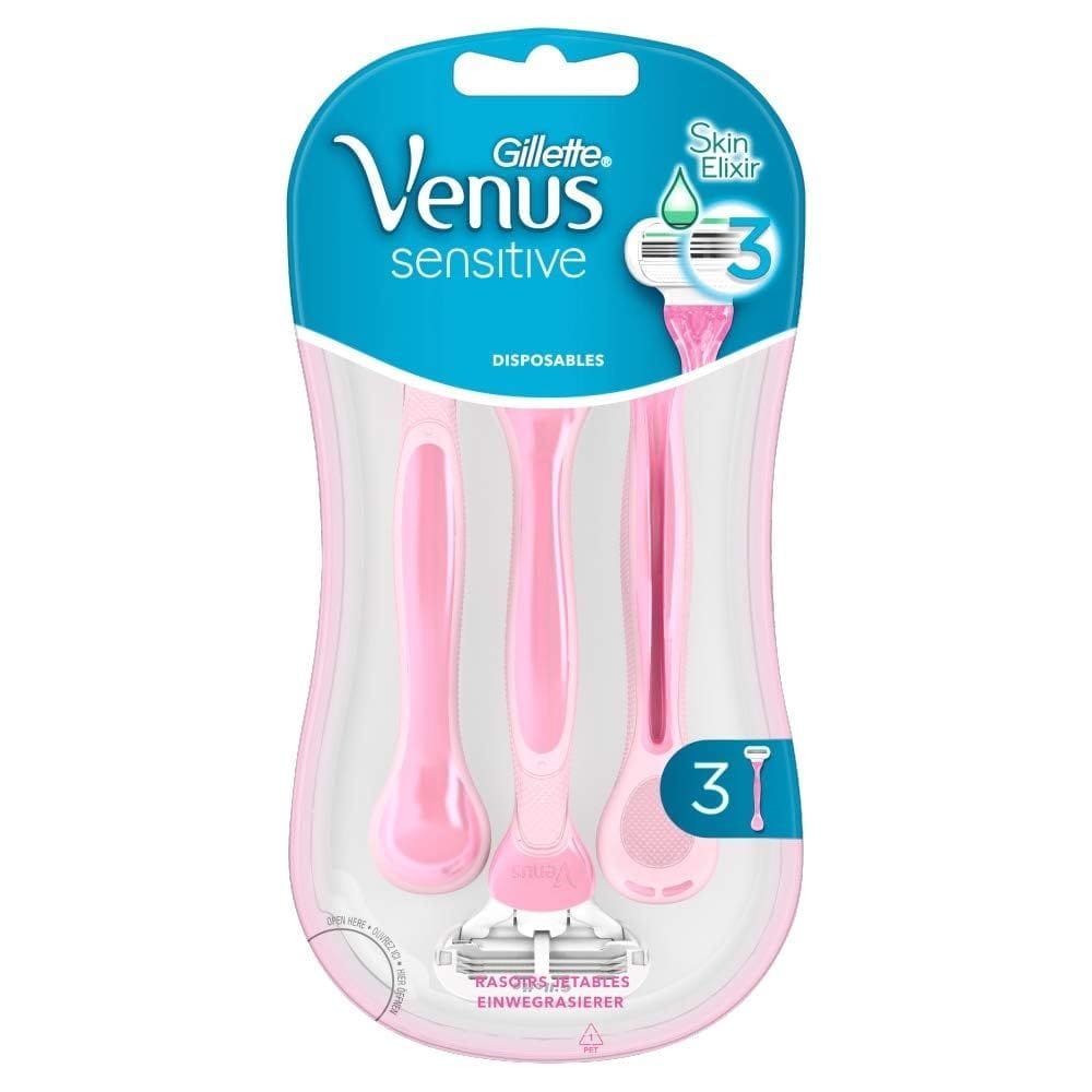 Lâminas de barbear Venus Smooth Sensitive descartáveis 3 lâminas