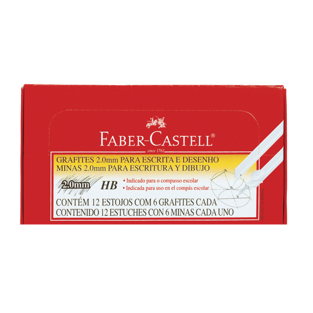 Mina Grafite Faber Castell 2.0mm HB Caixa - 12 Un