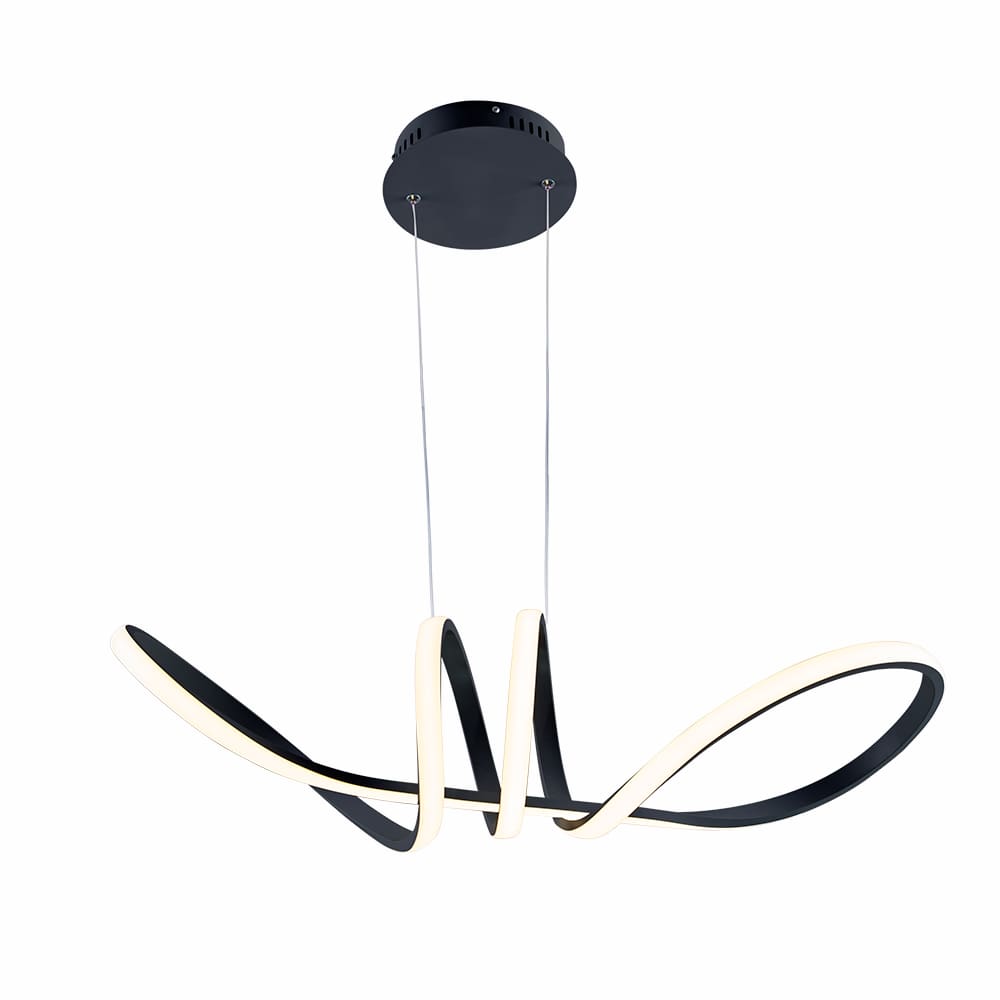 Lustre Pendente Moderno Led Curvas 42W Sala Quarto Cozinha Bivolt Twisted M2