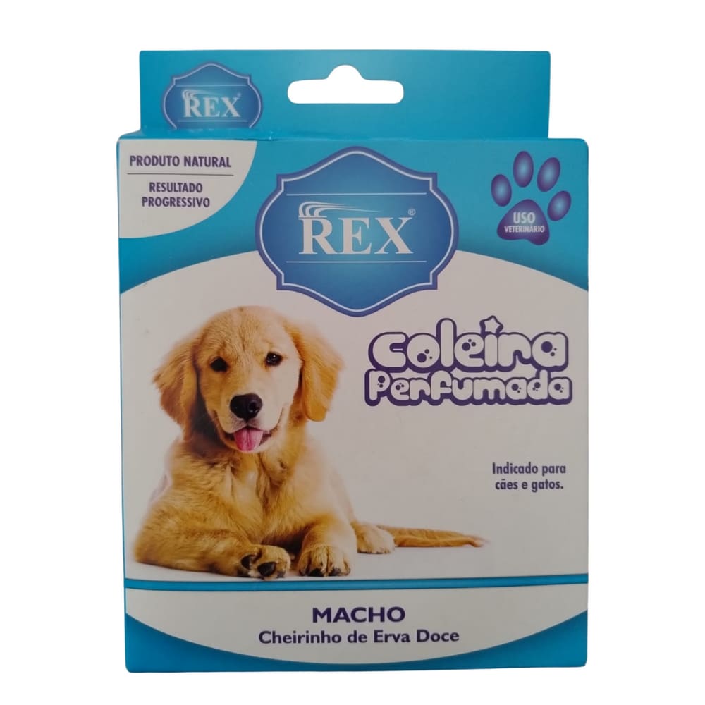 Coleira Perfumada Natural 45cm Rex Cães Cachorro Pet Macho