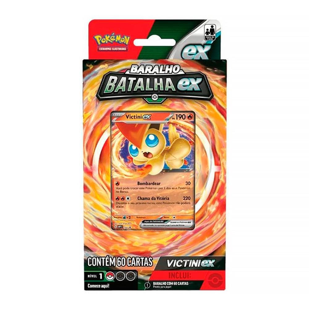 Deck de Batalha Ex Estampas Ilustradas Victini 60 Cartas 290-41159 34312 - Copag