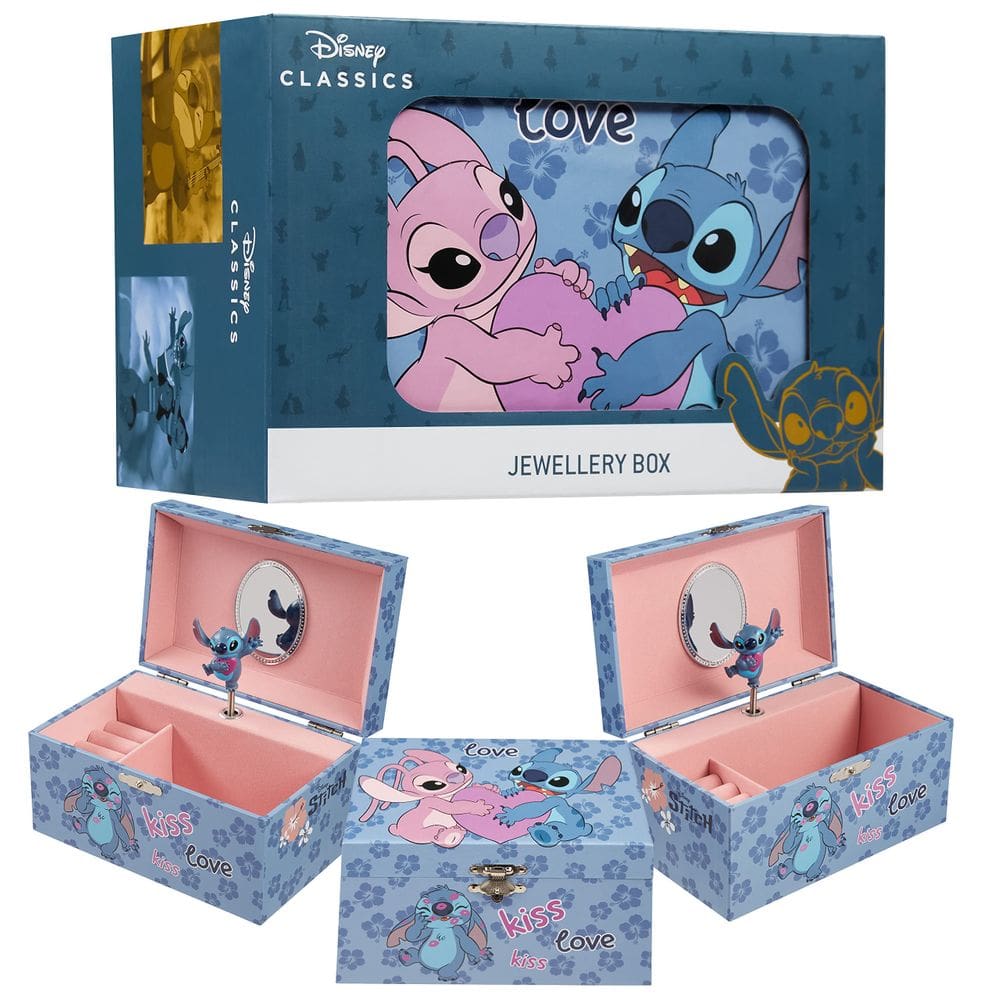 Caixa de joias Disney Stitch Musical para meninas com recurso musical