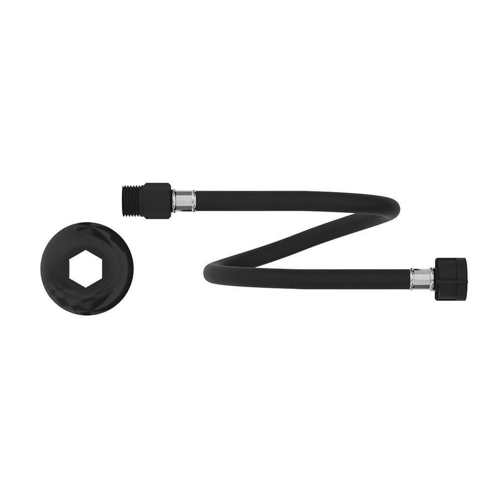 Engate Flexível De Pvc Censi Com 40cm Preto Fosco