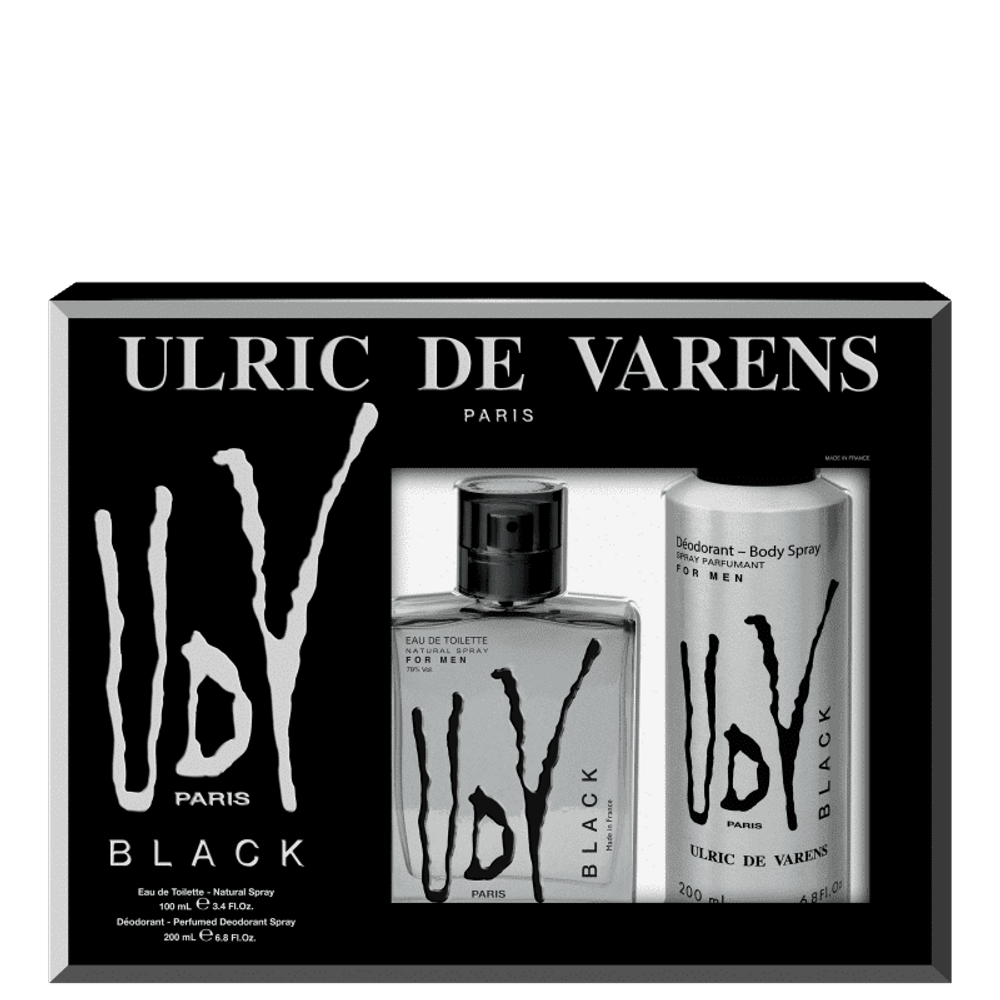 Ulric de Varens Kit UDV Black Masculino - Eau de Toilette 100ml + Desodorante 200ml