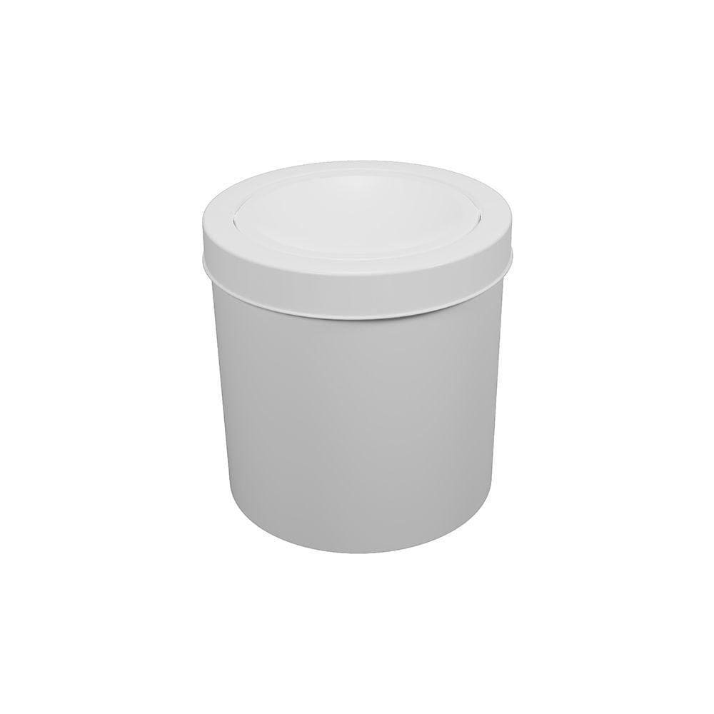 Lixeira Astra Ct10 6l Redonda Com Tampa Basculante Branco