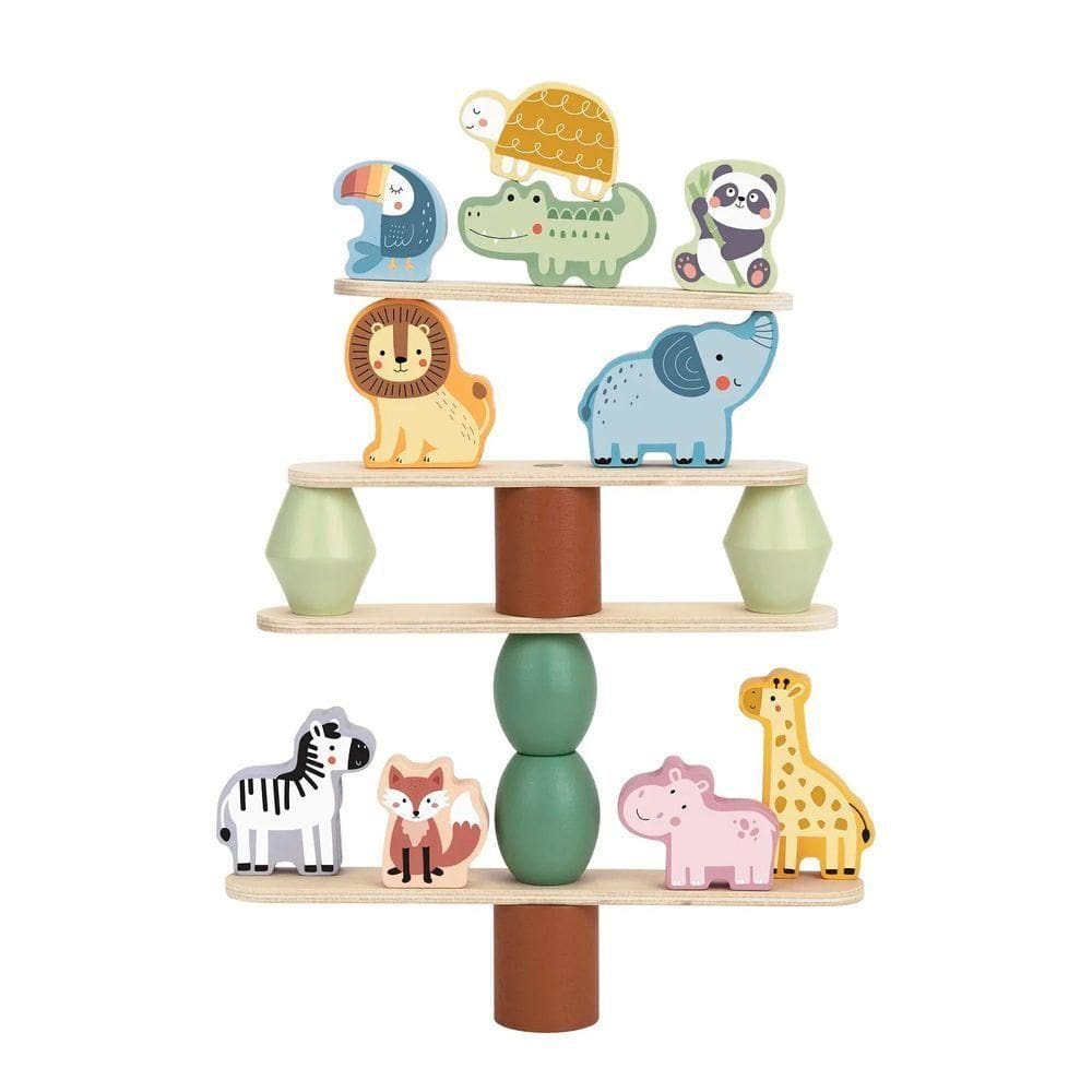Brinquedo Didatico Empilhando Animais Madeira Tj004