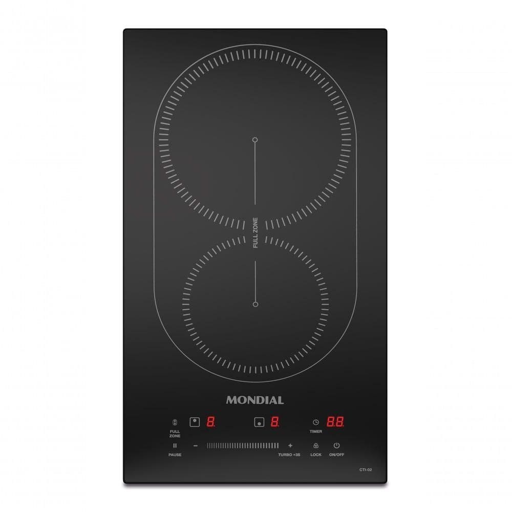 Cooktop Por Indução 2 Bocas Mondial Preto 3500W CTI-02 220V