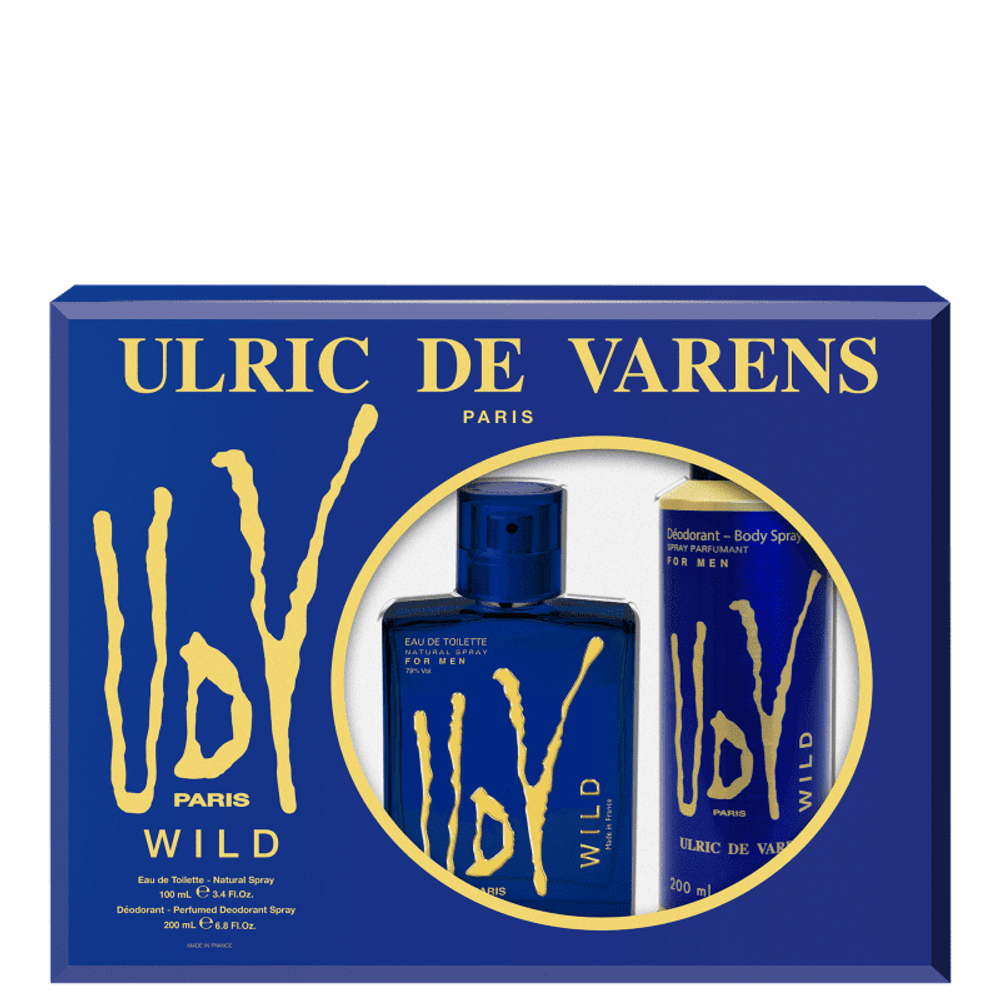 Ulric de Varens Kit UDV Wild Masculino - Eau de Toilette 100ml + Body Spray 200ml