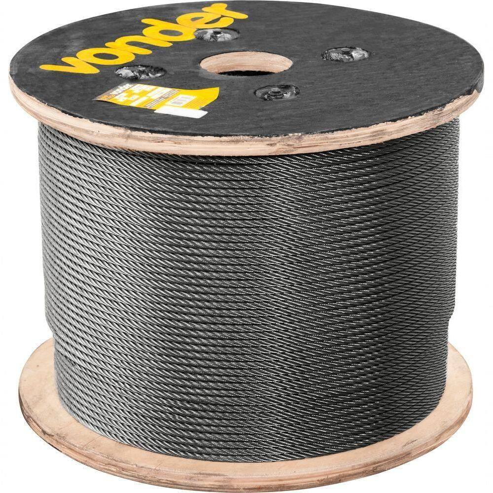 Cabo De Aço Aaci 1/4 Alma De Aço 6x36ws Polido Com 500 Metr
