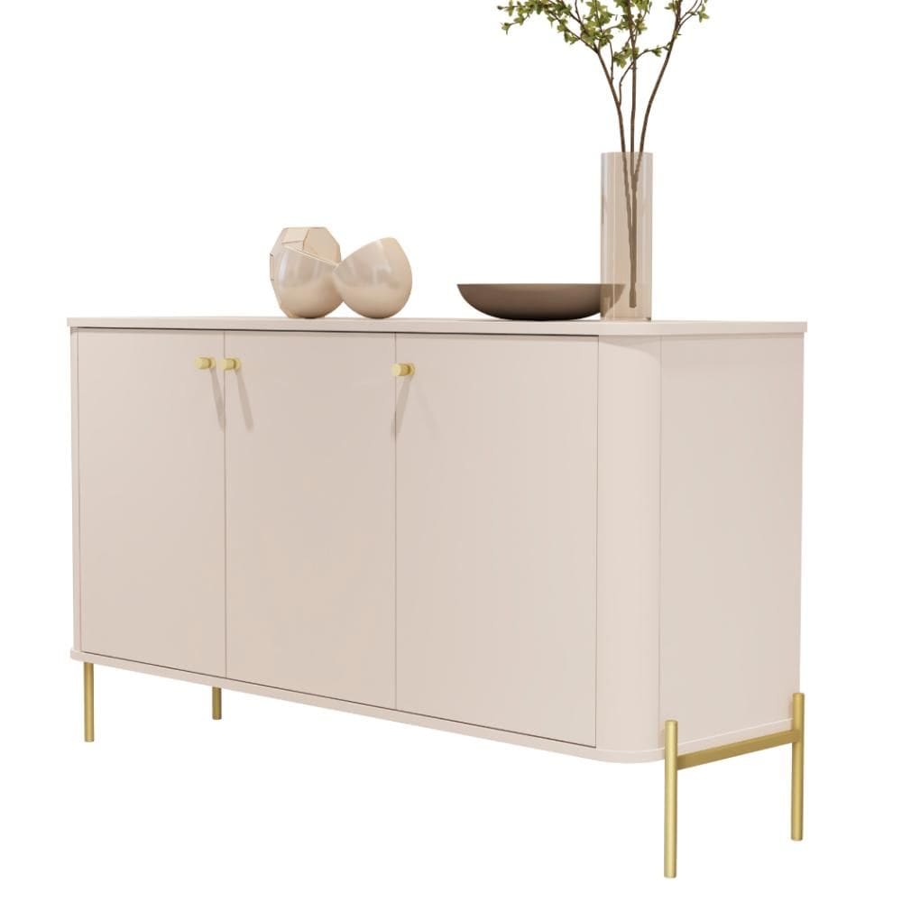 Buffet Tucupí Aparador Sala Off White Dourado JB Bechara