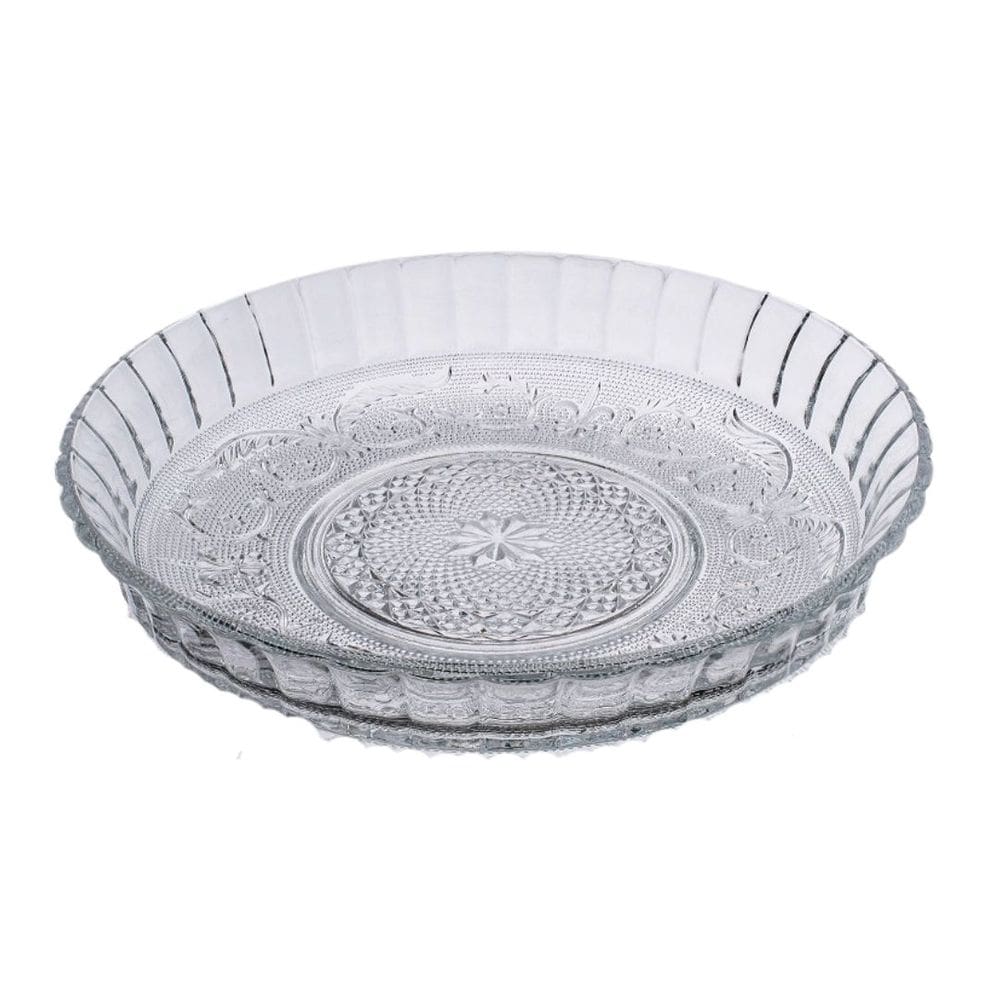 Prato Para Bolo Vidro Tripoli Com Borda 30cm - Lehaví