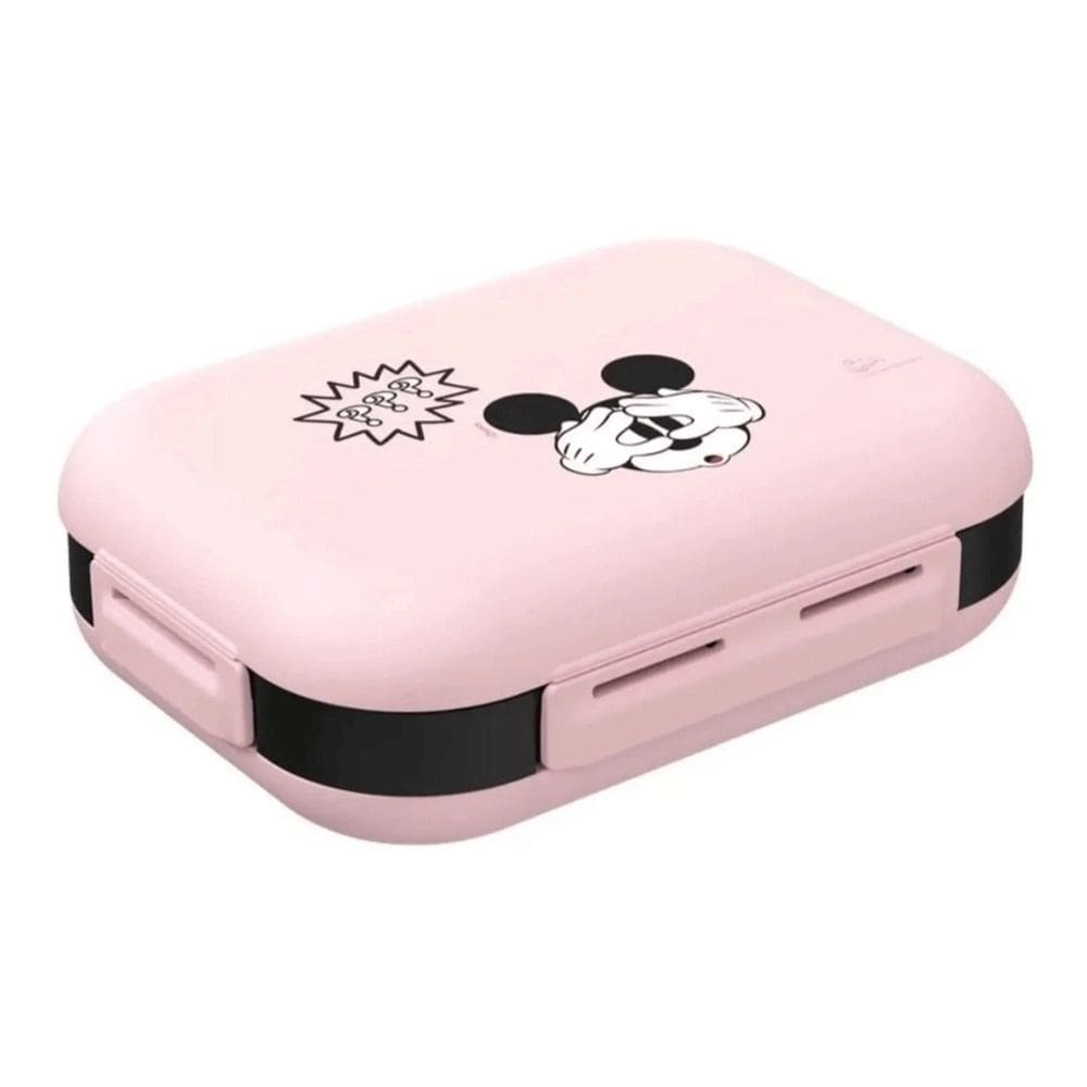 Marmita Hermética Com Divisórias Disney 21cm Rosa Mickey