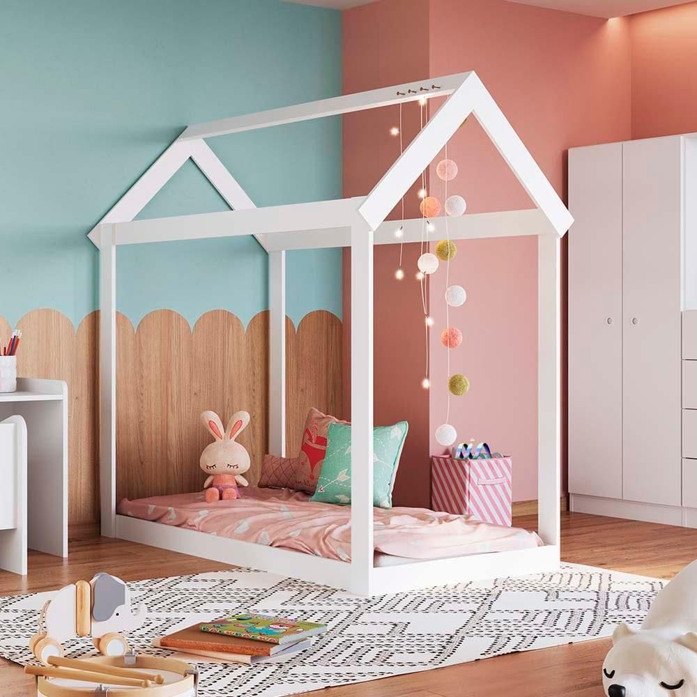 Cama Infantil Montessoriano Meu Fofinho Art in Móveis Branco
