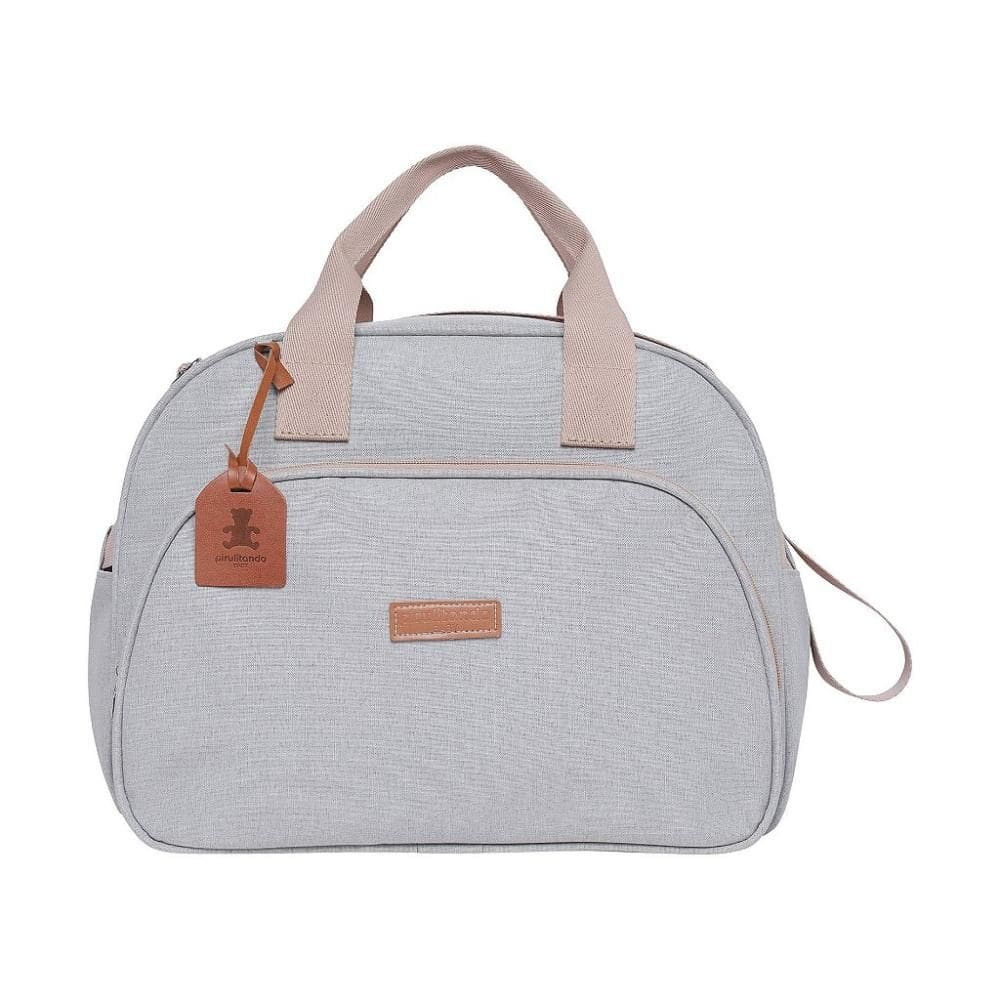 Bolsa Maternidade Grande Pirulitando Baby Joy Marfim Cinza