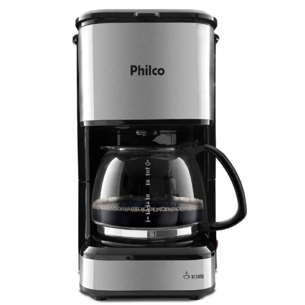 Cafeteira Eletrica Philco Faz 32 Xicaras 750W - Inox/Preta 220V